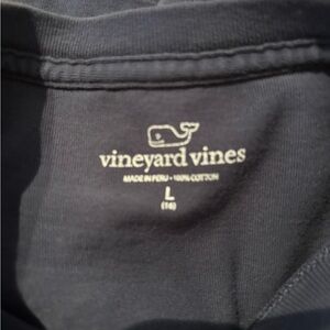 Vineyard Vines Navy Logo Tee with White Print
